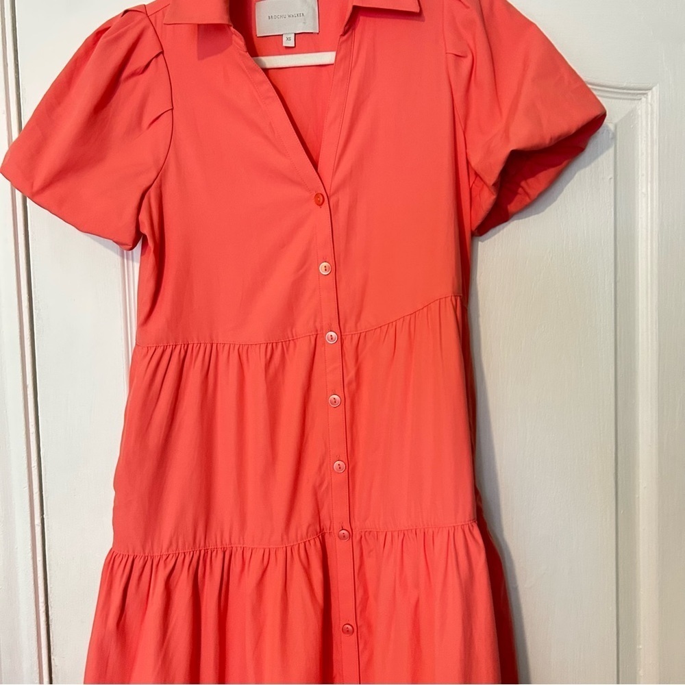 Brochu Walker Havana Dress in Bright Coral XS - Picture 10 of 15
